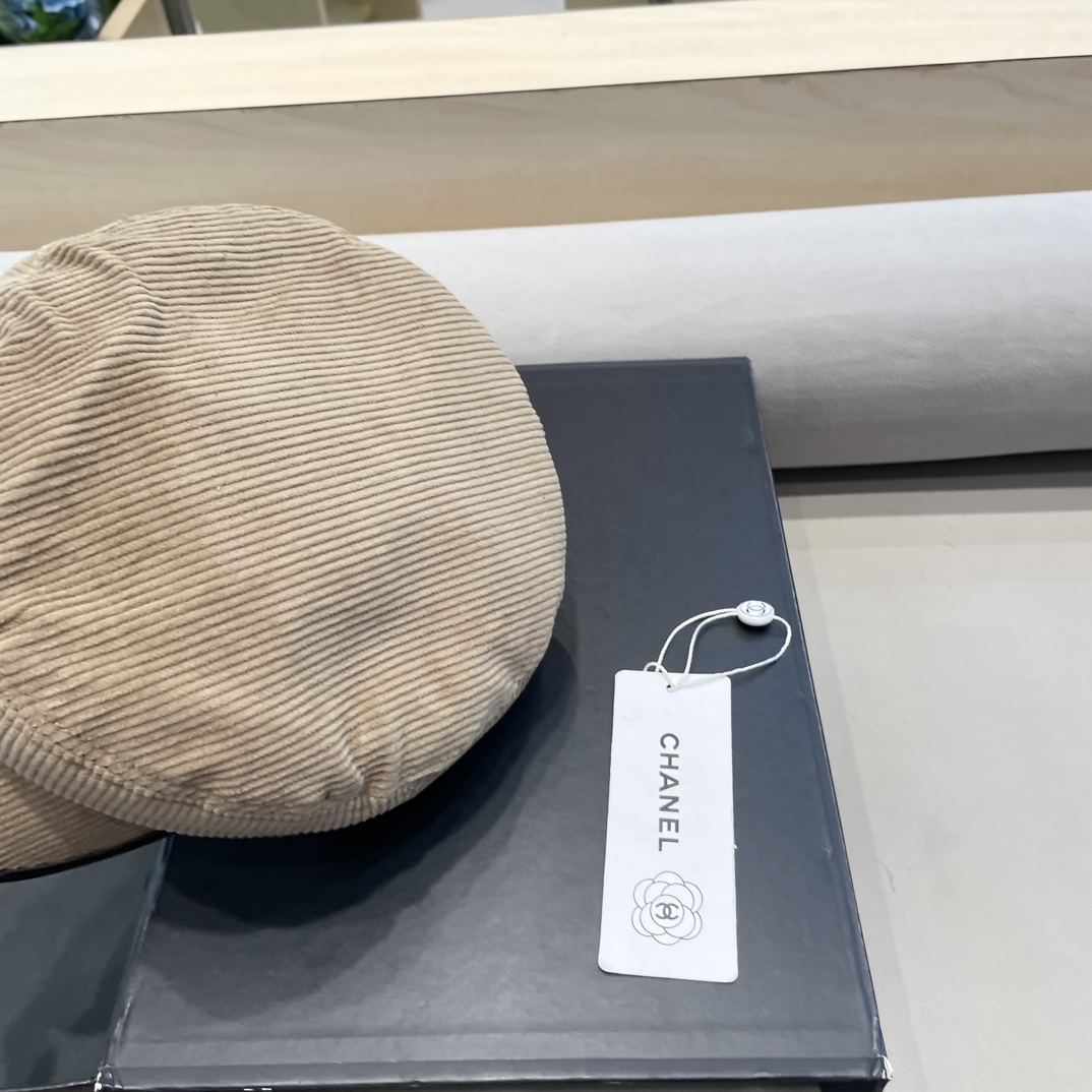Chanel韩国东大门复古简约百搭帽子纯色气质贝雷帽