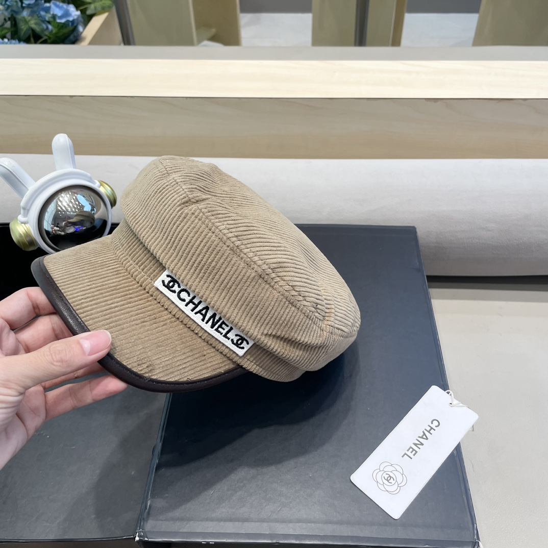 Chanel韩国东大门复古简约百搭帽子纯色气质贝雷帽