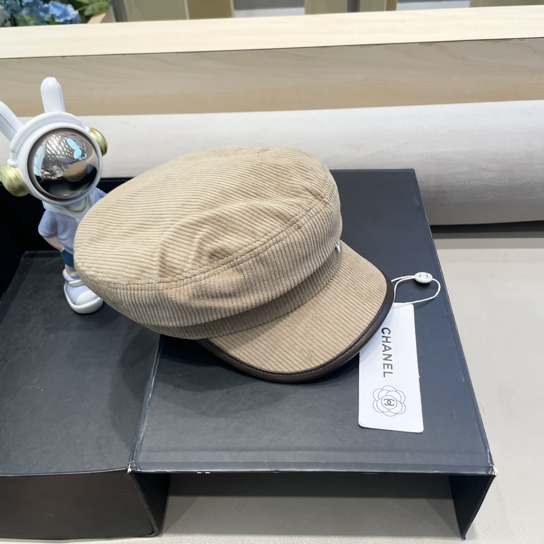 Chanel韩国东大门复古简约百搭帽子纯色气质贝雷帽