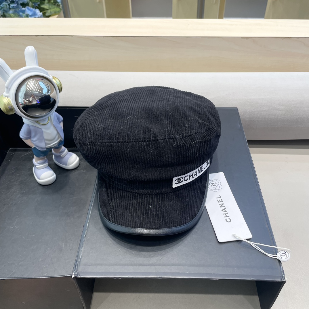 Chanel韩国东大门复古简约百搭帽子纯色气质贝雷帽