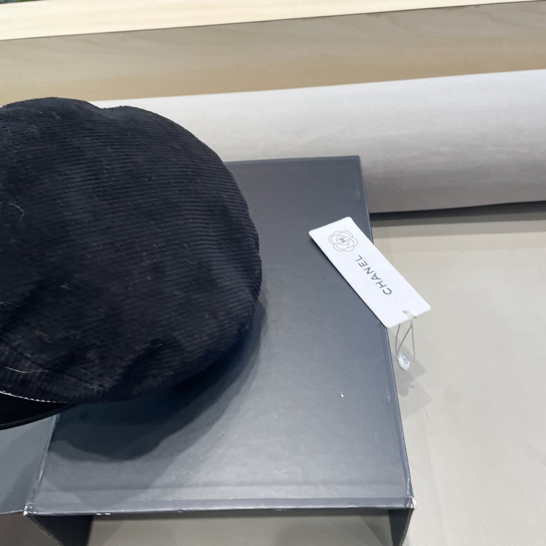 Chanel韩国东大门复古简约百搭帽子纯色气质贝雷帽