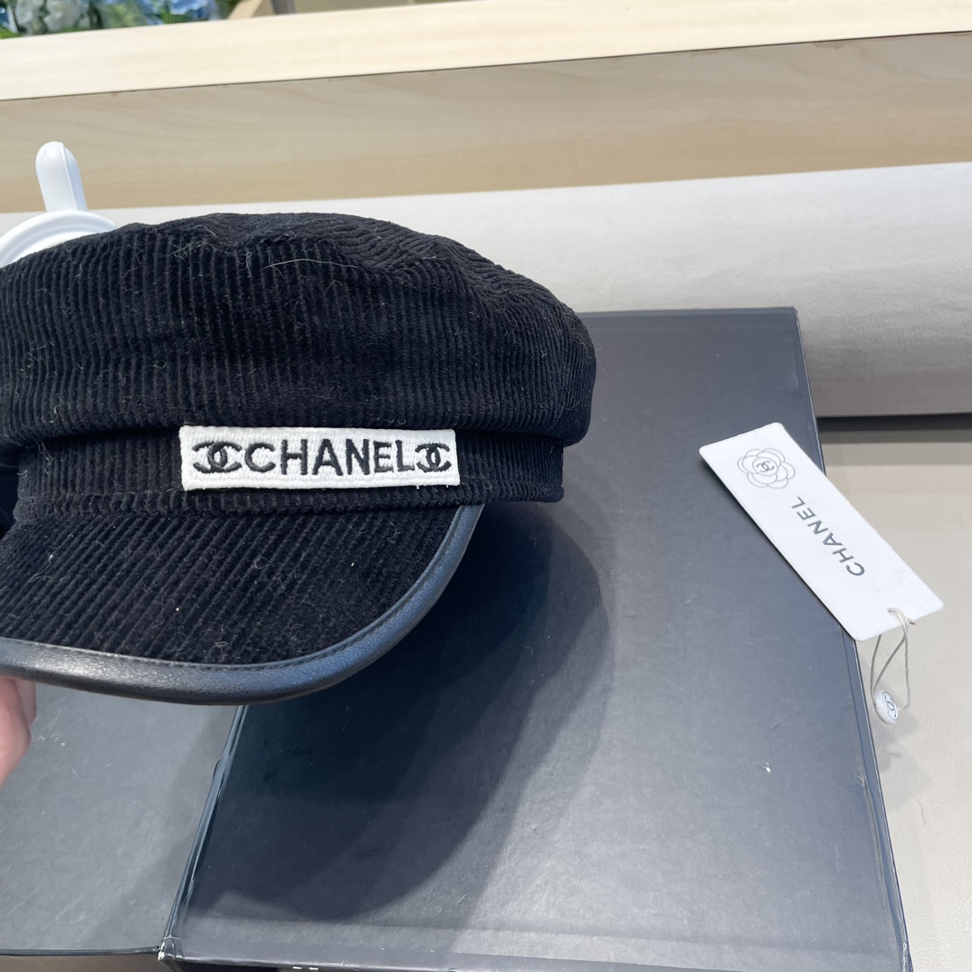Chanel韩国东大门复古简约百搭帽子纯色气质贝雷帽