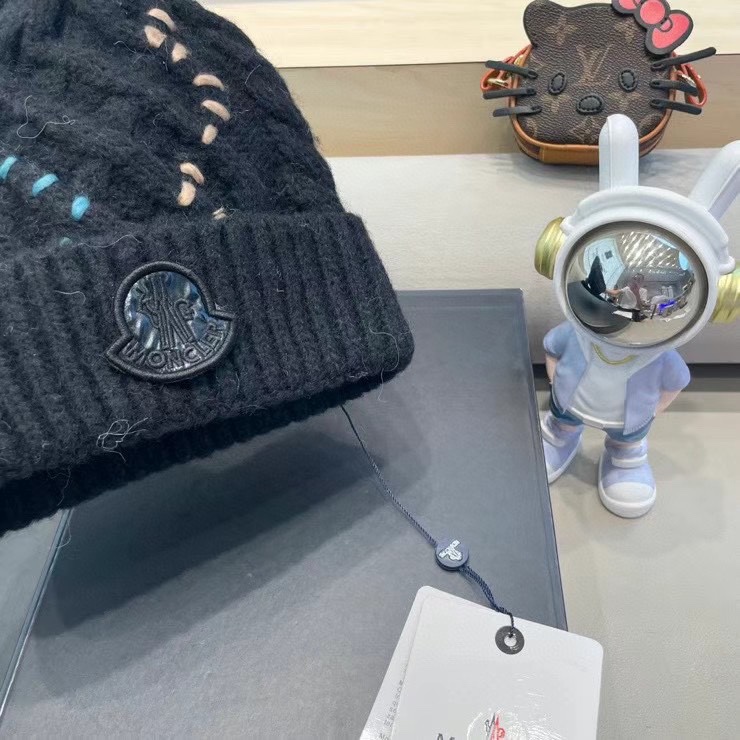 蒙口白毛线帽女冬防寒保暖加厚新款麻花针织套头帽