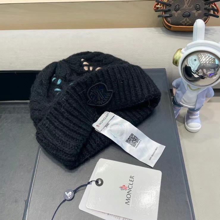 蒙口白毛线帽女冬防寒保暖加厚新款麻花针织套头帽