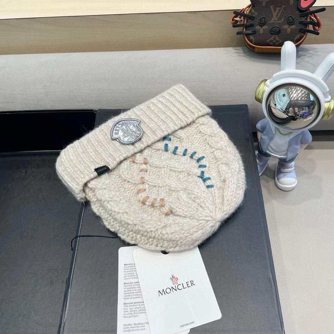 蒙口白毛线帽女冬防寒保暖加厚新款麻花针织套头帽