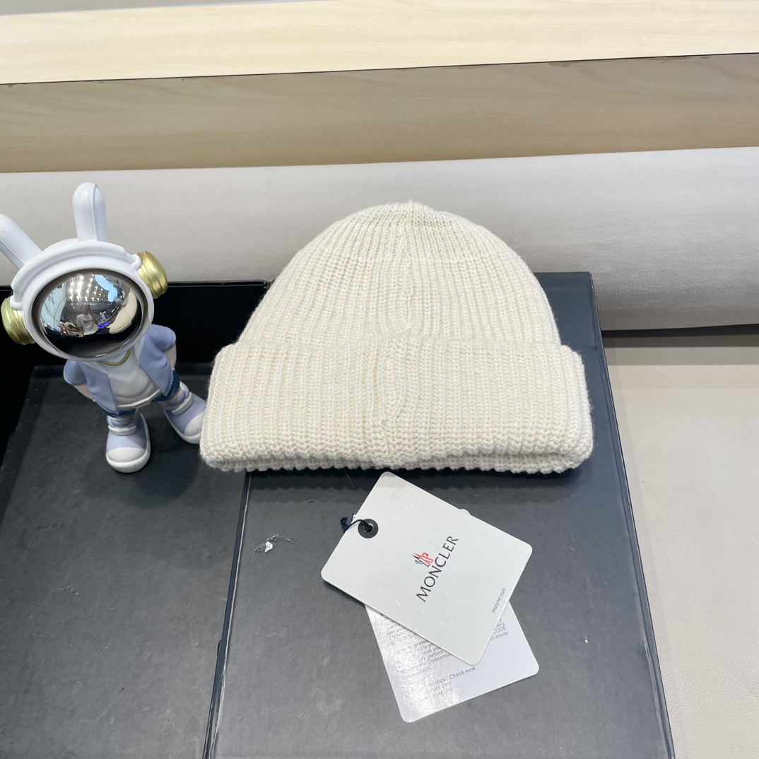 moncler 2024年秋冬季新款韩版简约百搭针织帽子女防寒保暖护耳时尚毛线帽