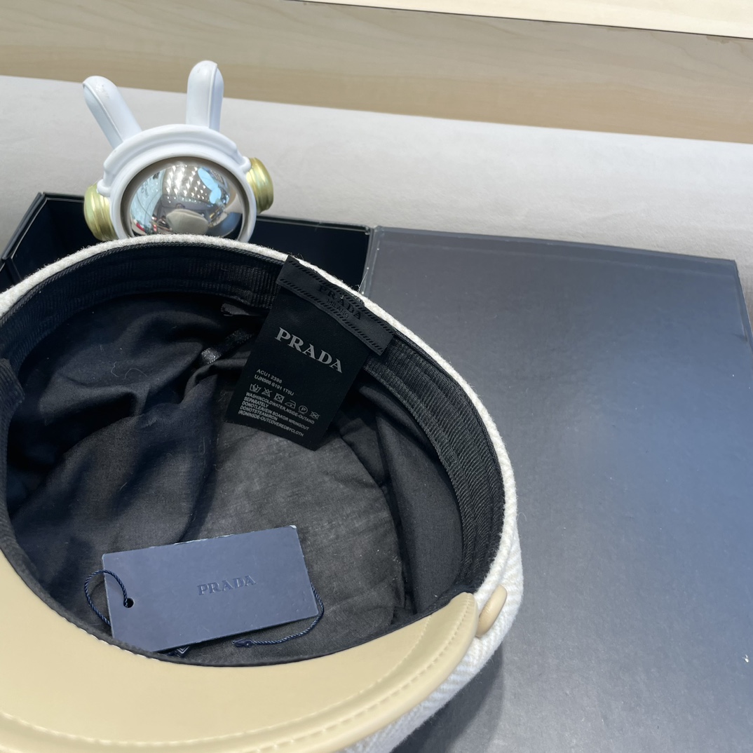 普拉达Prada秋冬新款韩版英伦格子毛呢皮檐八角帽女时尚百搭休闲复古画家帽潮