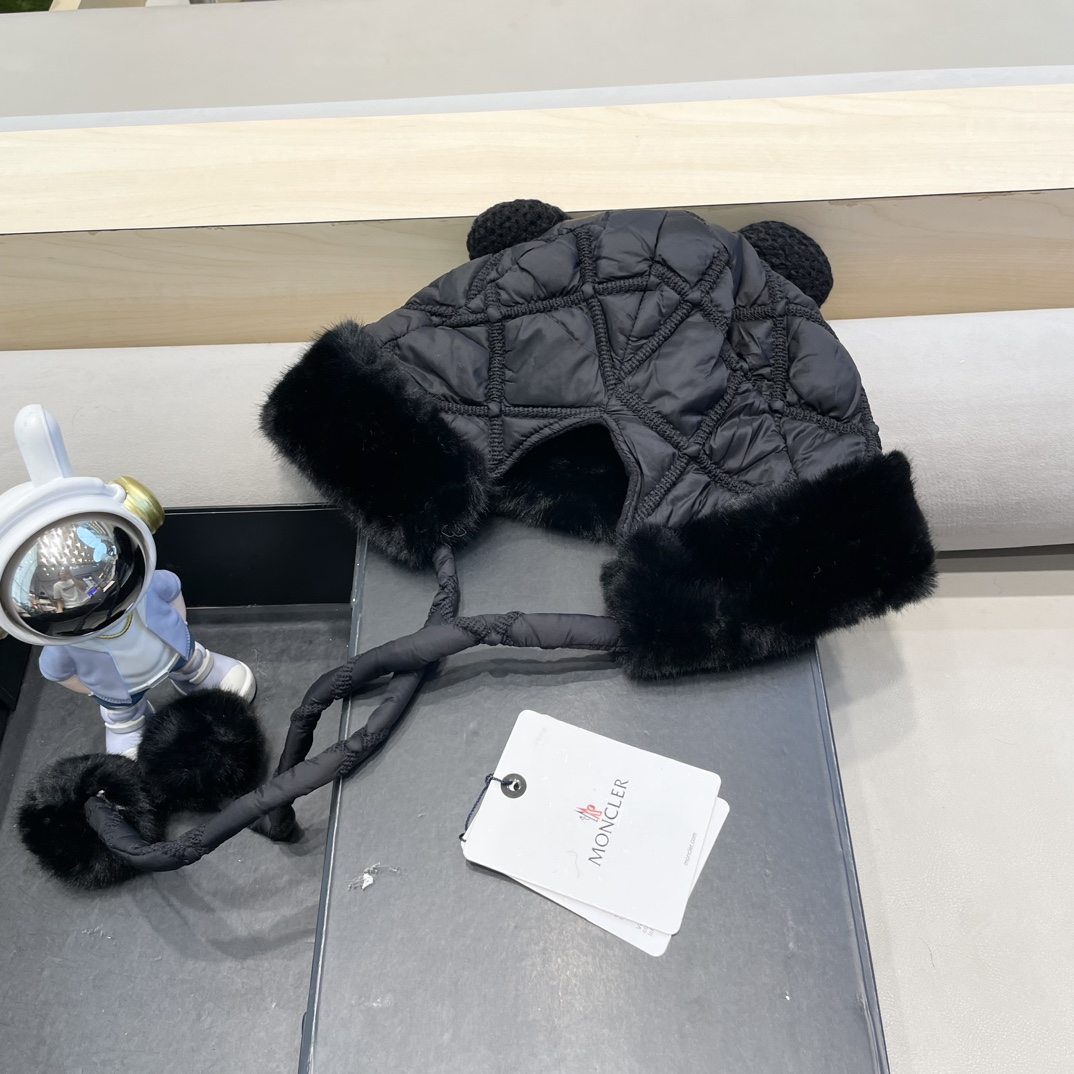moncler毛绒显脸小雷锋帽女冬季加厚加绒护耳防寒保暖可爱渔夫帽骑车盆帽