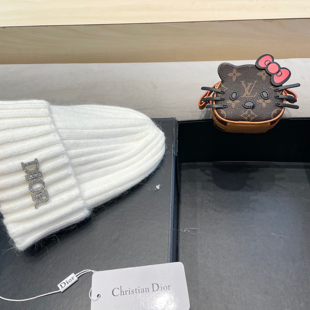 Dior 迪奥针织毛线帽，兔毛线帽👉