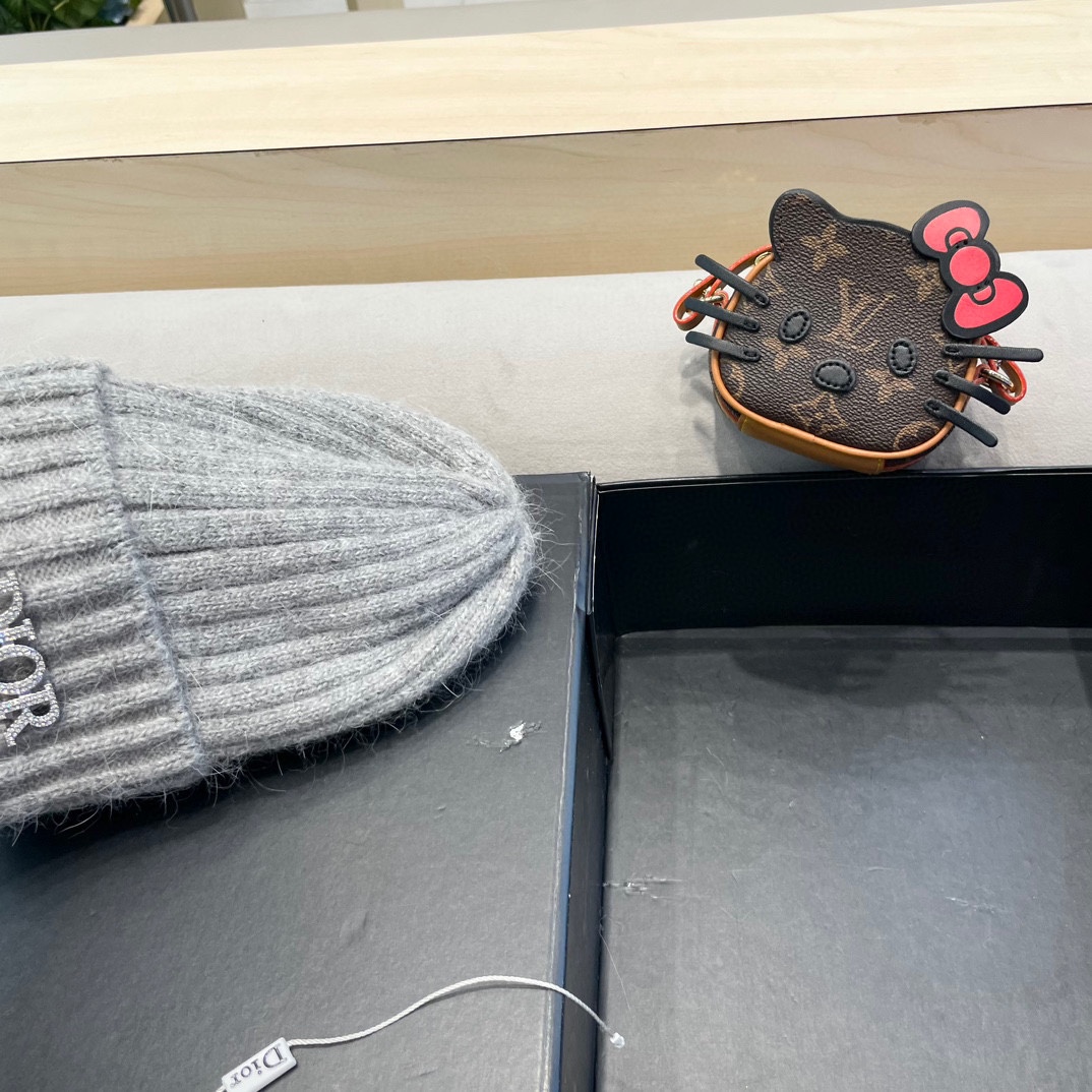 Dior 迪奥针织毛线帽，兔毛线帽👉