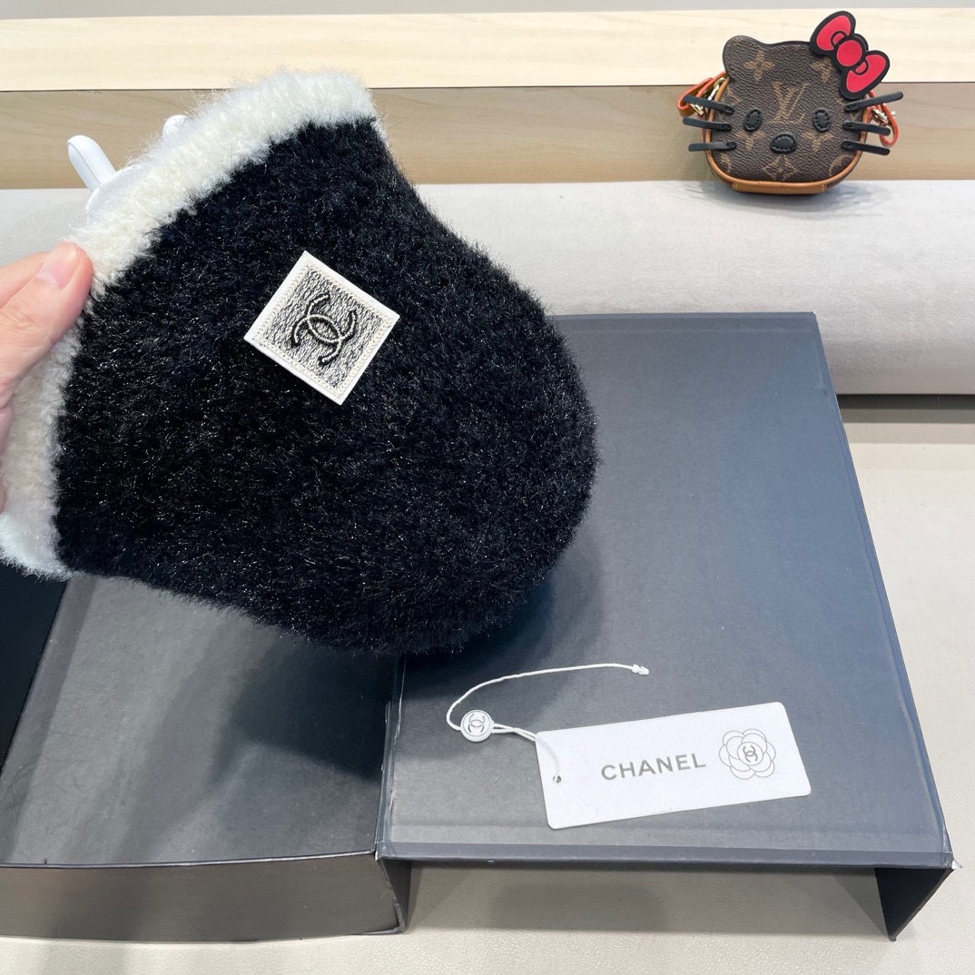Chanel 巨软糯 小香风秋冬百搭仿兔毛绒皮草盆帽渔夫帽子女