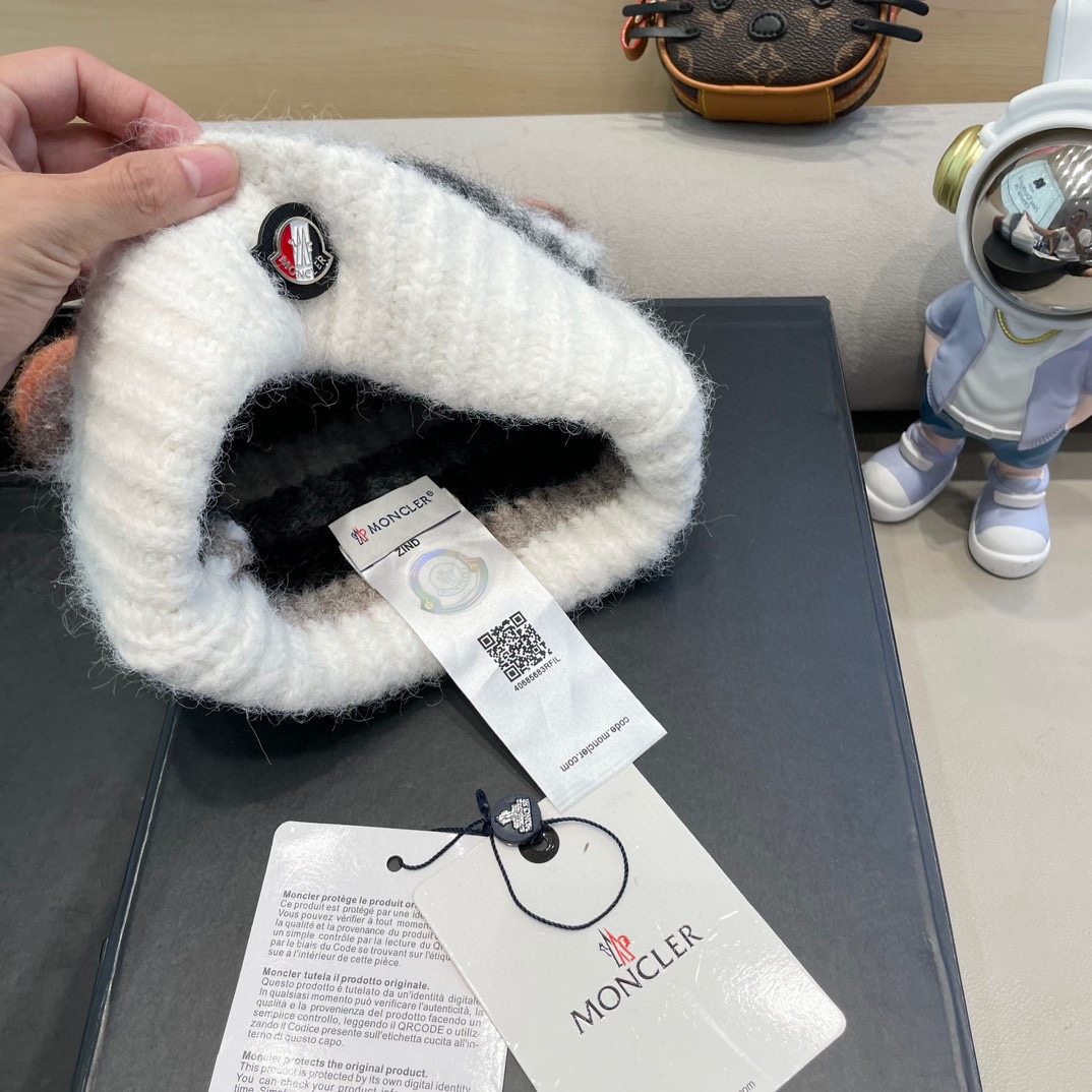 monvler拼色条纹百搭毛绒针织帽子女秋冬保暖显脸小包头帽网红休闲毛线帽