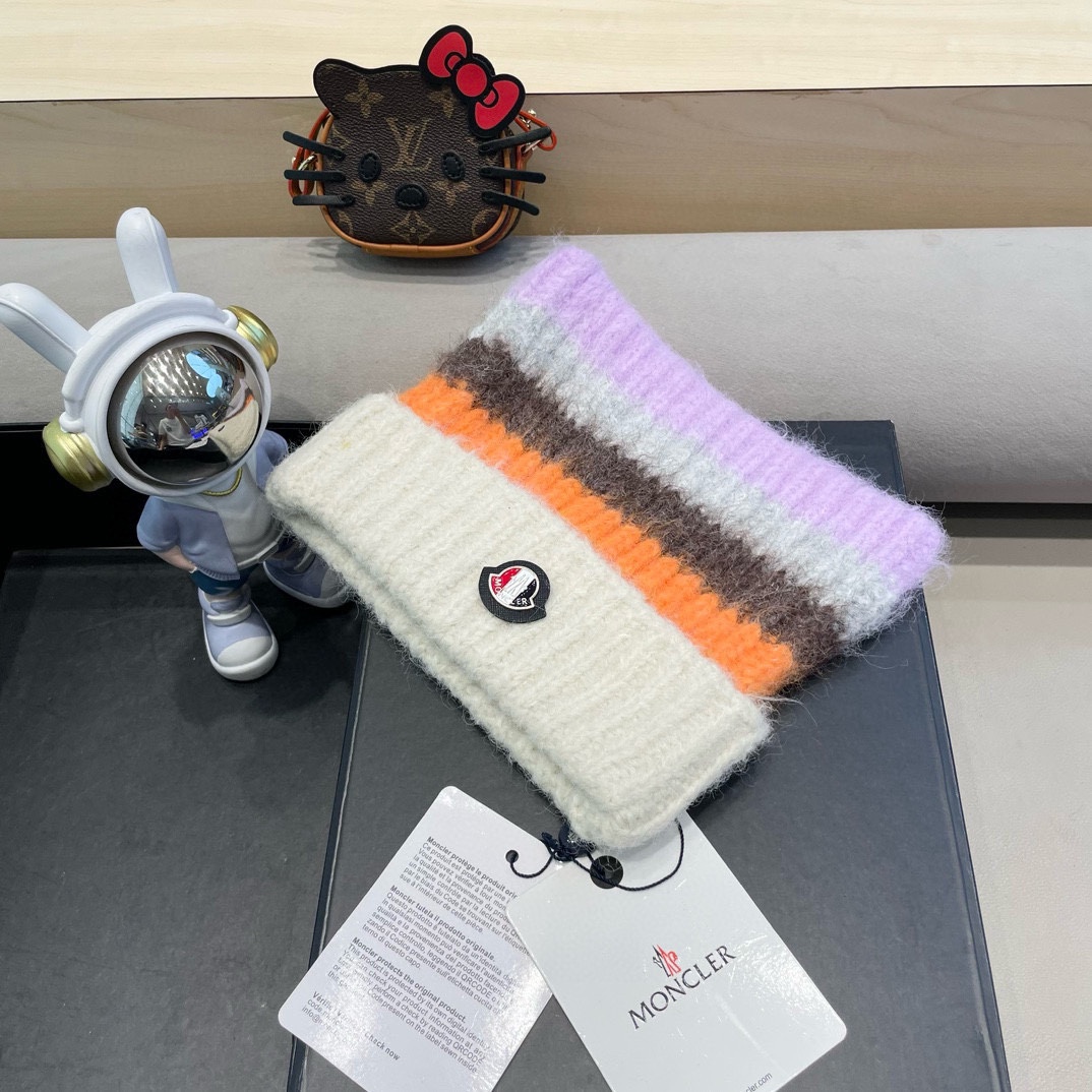 monvler拼色条纹百搭毛绒针织帽子女秋冬保暖显脸小包头帽网红休闲毛线帽