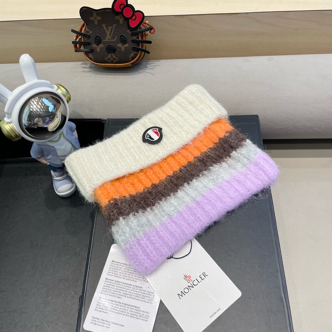 monvler拼色条纹百搭毛绒针织帽子女秋冬保暖显脸小包头帽网红休闲毛线帽