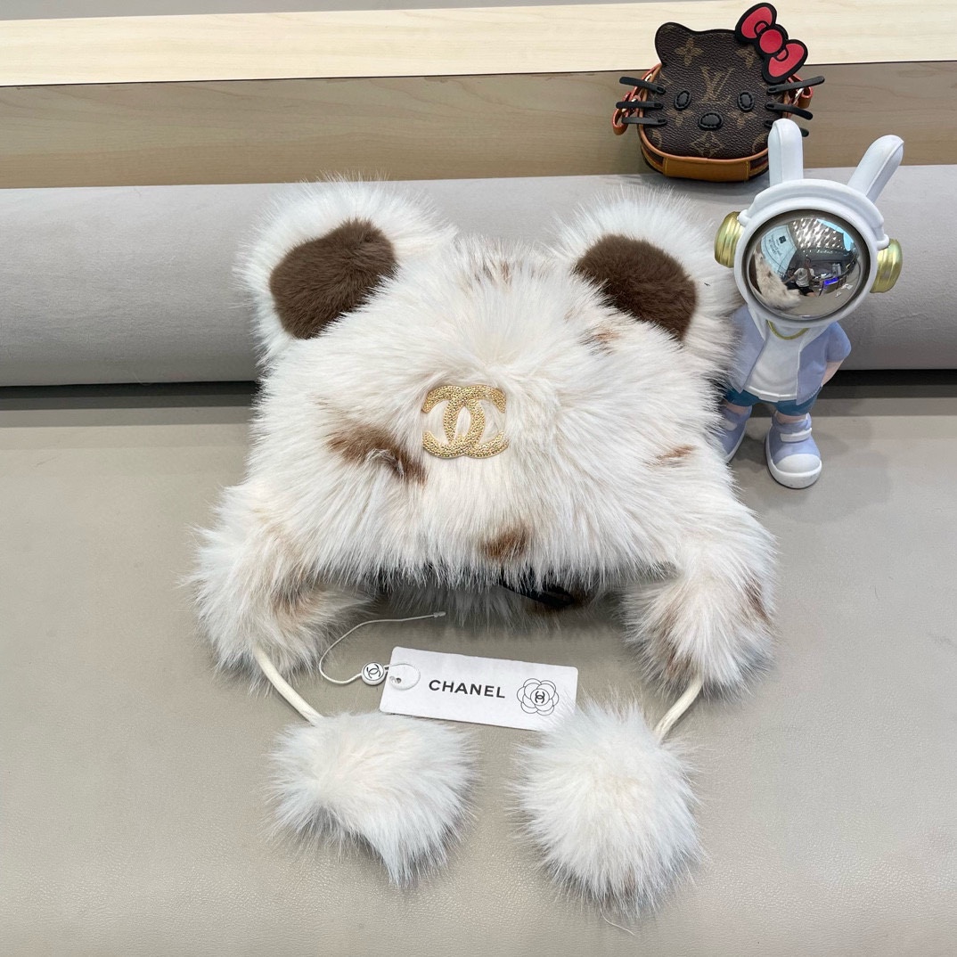 NO:366238,Chanel imitation fur cute bear ear plush hat women winter thickened warm cold hat showing face small Mongolian hat hat fisherman hat baseball hat knit hat, hat, chanel, espadrilles, hatsChanel仿皮草可爱熊耳朵毛绒帽子女冬季加厚保暖防寒冷帽显脸小蒙古帽帽子渔夫帽棒球帽针织帽,帽子,chanel,espadrilles,hats,hat