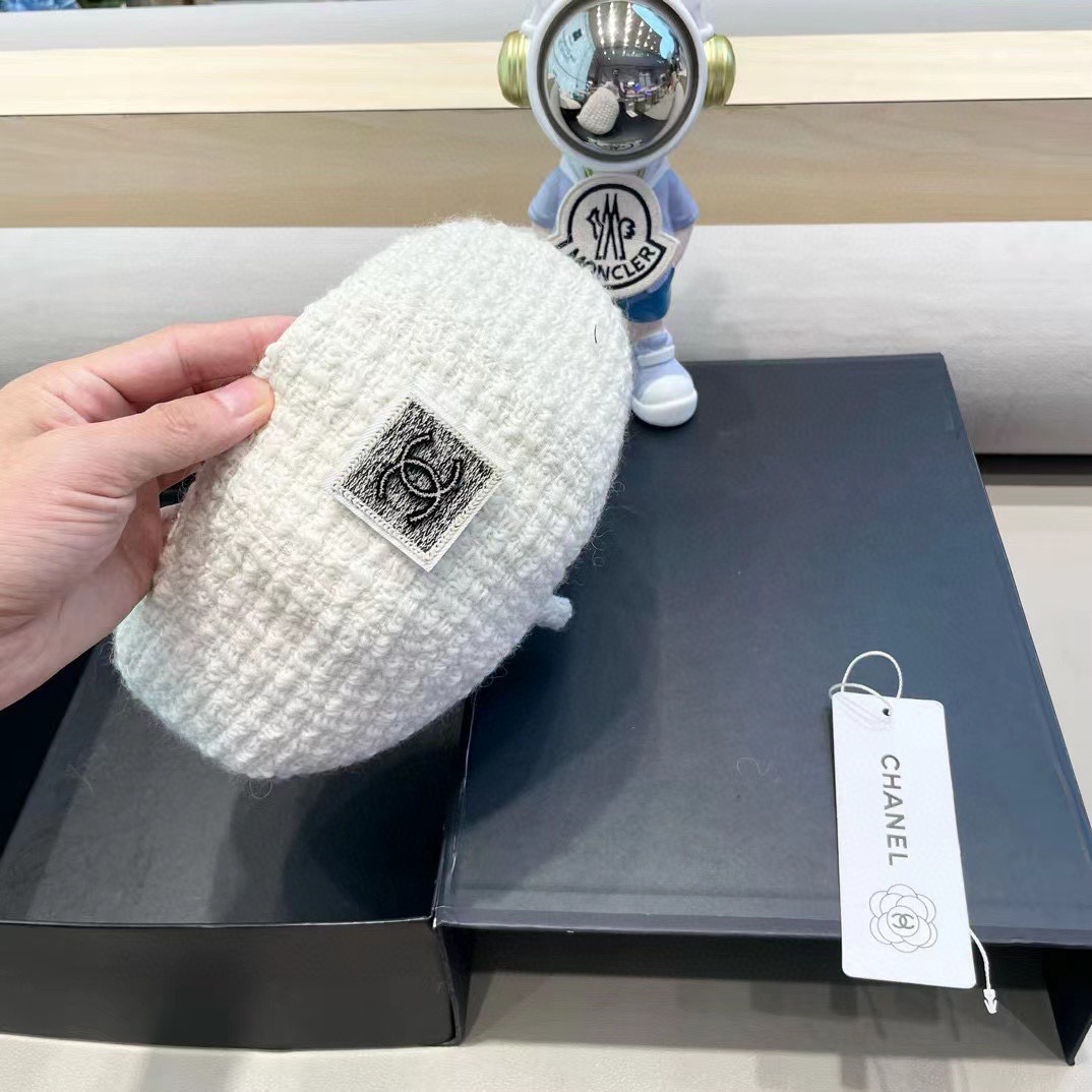 Chanel香奈儿贝雷帽女春秋款2024新款显脸小时尚帽子日系百搭大头围蓓蕾画家帽