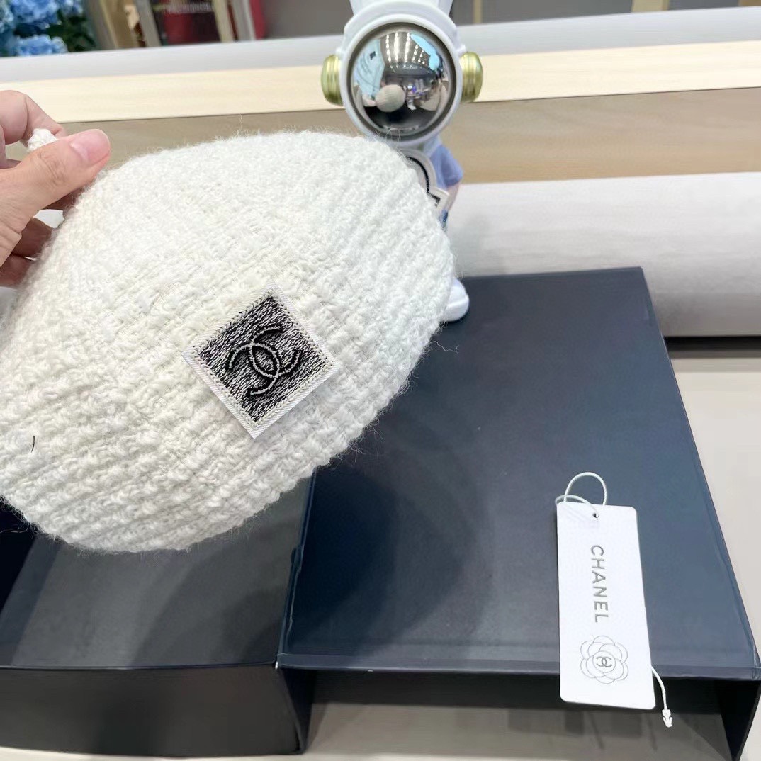 Chanel香奈儿贝雷帽女春秋款2024新款显脸小时尚帽子日系百搭大头围蓓蕾画家帽