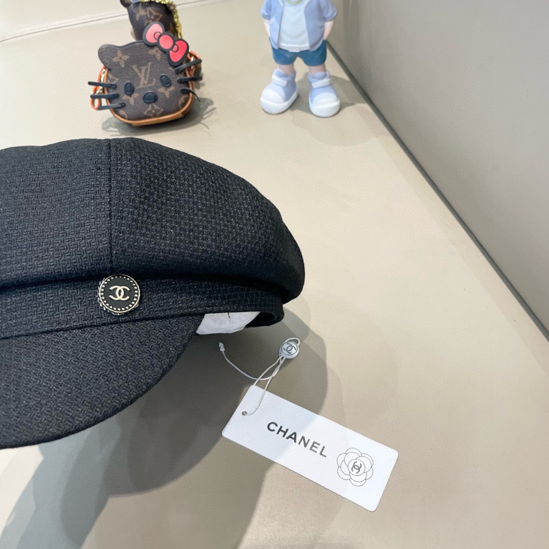 Chanel香奈儿秋季新款画家鸭舌帽，八角帽，头围57cm