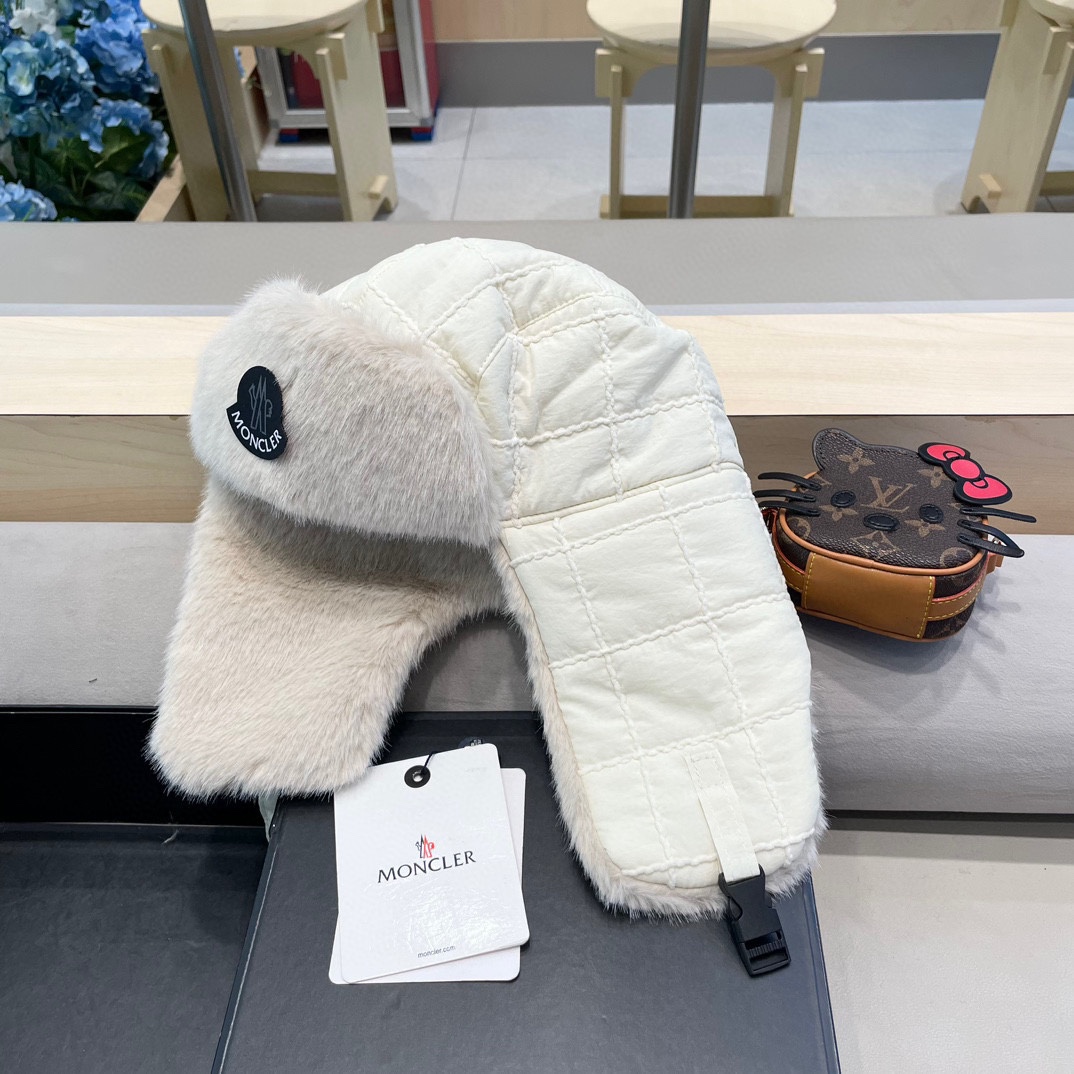 moncler加棉雷锋帽女冬季防寒保暖气质韩版简约时尚百搭毛绒滑雪护耳帽男