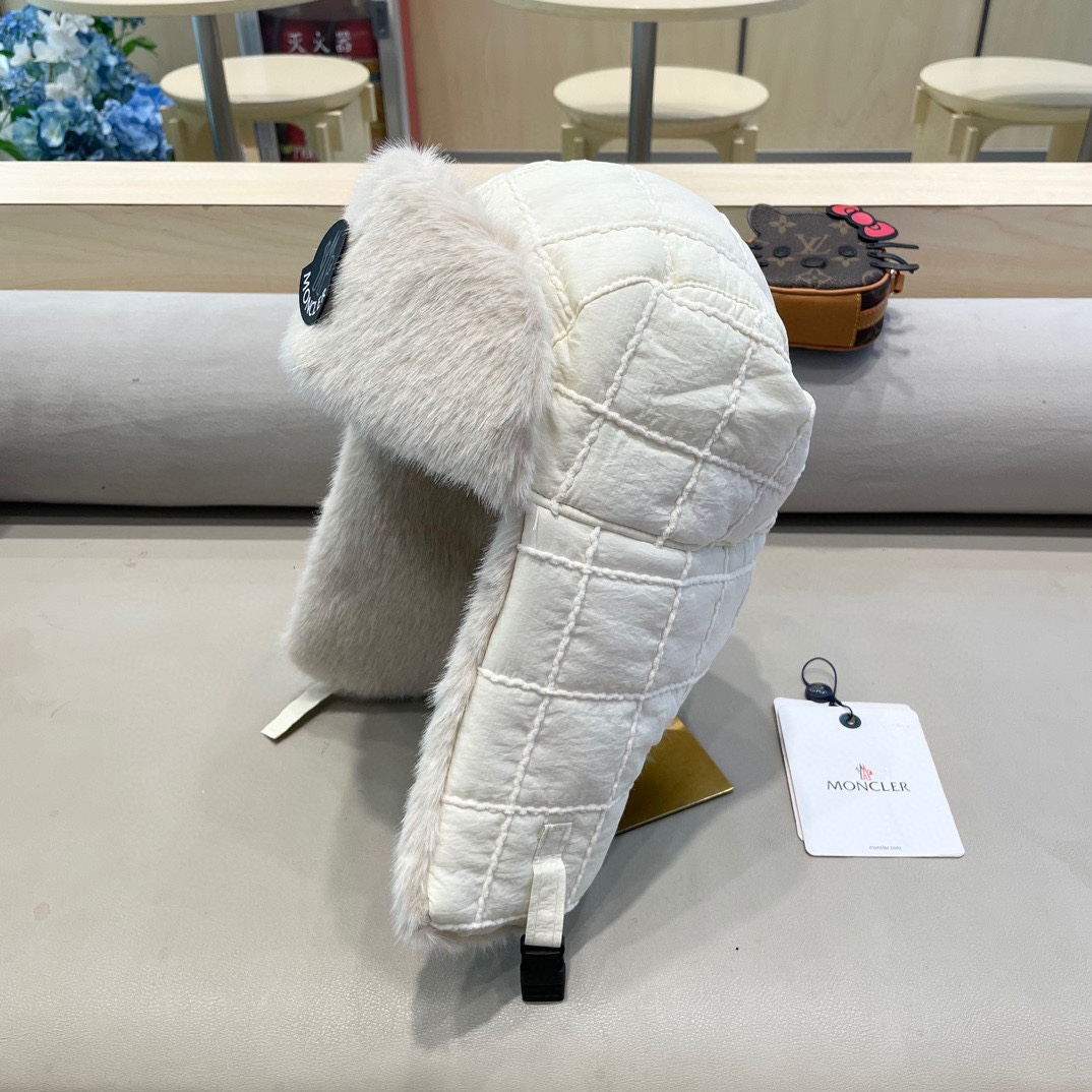 moncler加棉雷锋帽女冬季防寒保暖气质韩版简约时尚百搭毛绒滑雪护耳帽男