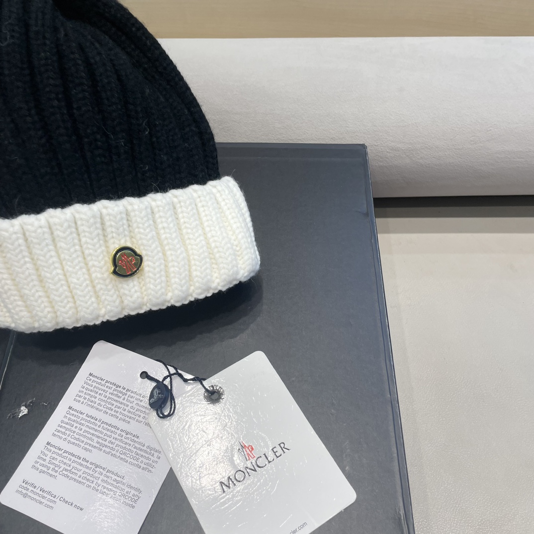 moncler帽子女韩版圣诞狐狸毛球帽子亲子秋冬加厚保暖笑脸羊毛线针织帽潮