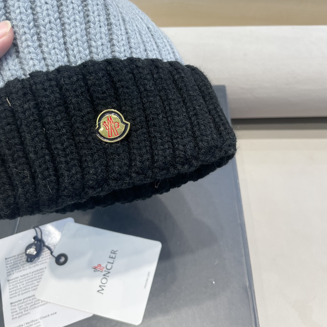 moncler帽子女韩版圣诞狐狸毛球帽子亲子秋冬加厚保暖笑脸羊毛线针织帽潮