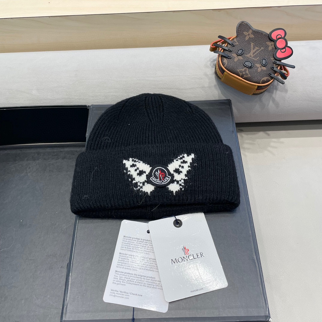 NO:215682,Moncler new butterfly wool hat for women in autumn and winter versatile knitted cold hat warm ear protection face small hat fisherman hat baseball hat knit hat, hat, christian louboutin, espadrilles, hats19860909moncler新款蝴蝶毛线帽女秋冬季百搭针织冷帽保暖护耳显脸小帽子渔夫帽棒球帽针织帽,帽子,christian louboutin,espadrilles,hats,hat