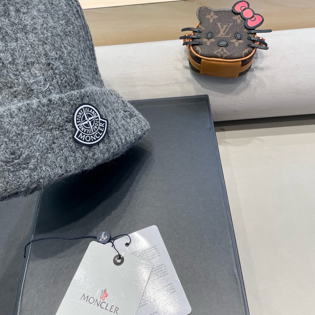 Moncler蒙口2024年新款美式针织时尚潮流嘻哈冷帽粗线大头围毛线帽女