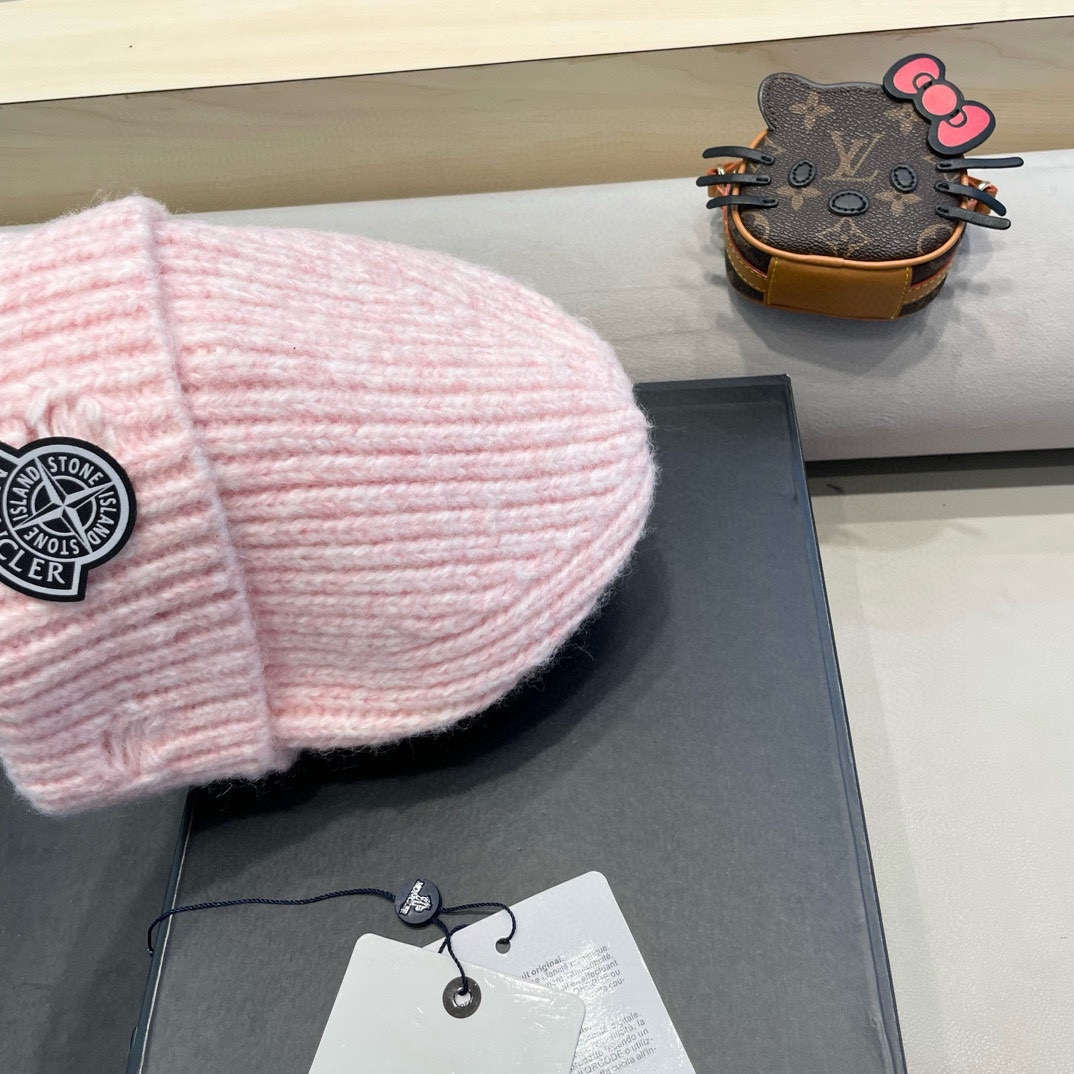 Moncler蒙口2024年新款美式针织时尚潮流嘻哈冷帽粗线大头围毛线帽女