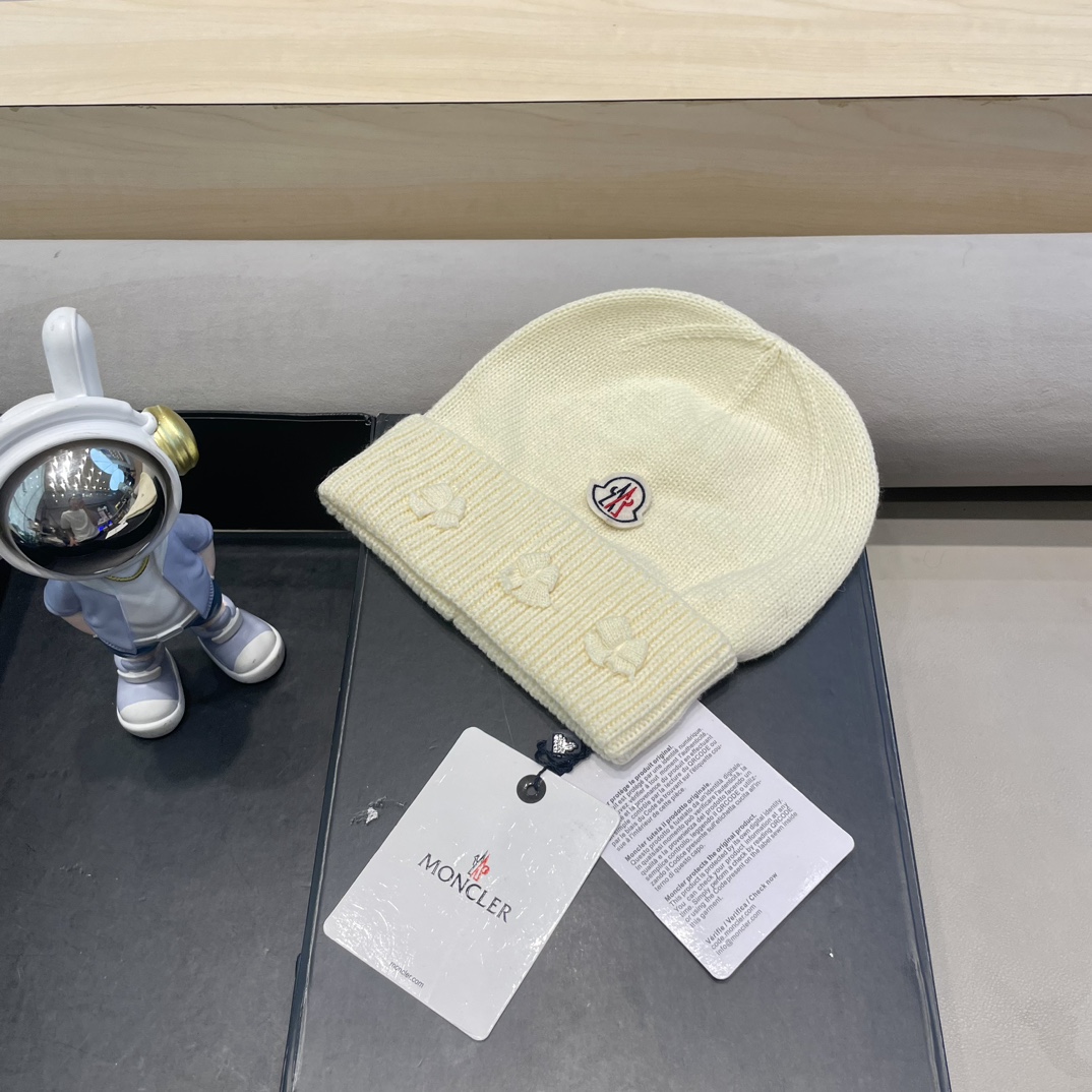 moncler 2024新款大头围红色毛线帽小众可爱蝴蝶结甜美冷帽秋冬保暖针织帽