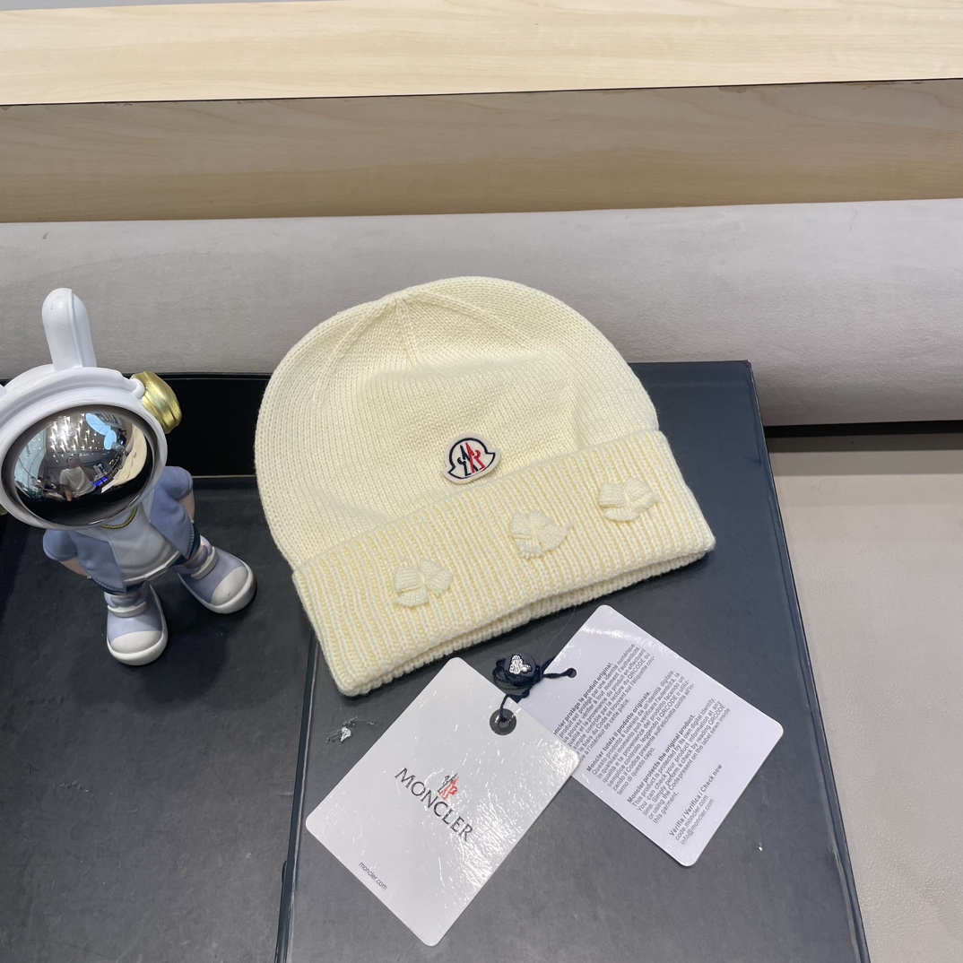 moncler 2024新款大头围红色毛线帽小众可爱蝴蝶结甜美冷帽秋冬保暖针织帽