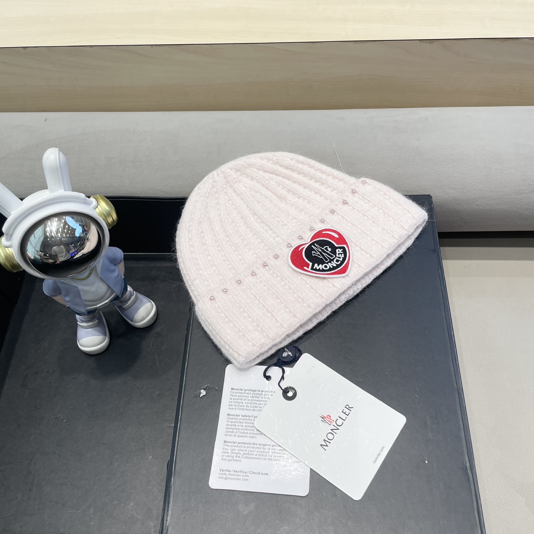 moncler冬季上新/针织粗线保暖百搭加厚包头冬季女帽子情侣ins冬天时尚