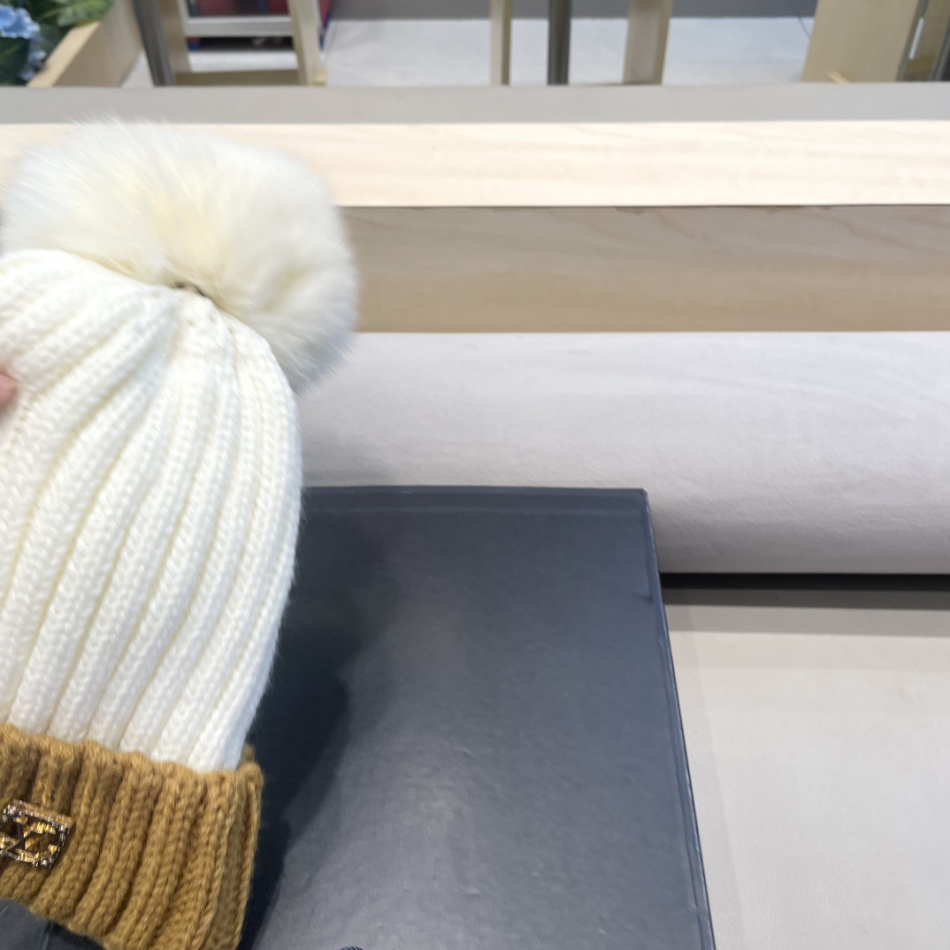 lv路易威登韩版ins秋冬季真狐狸毛球毛线帽子女百搭时尚亲子针织帽潮