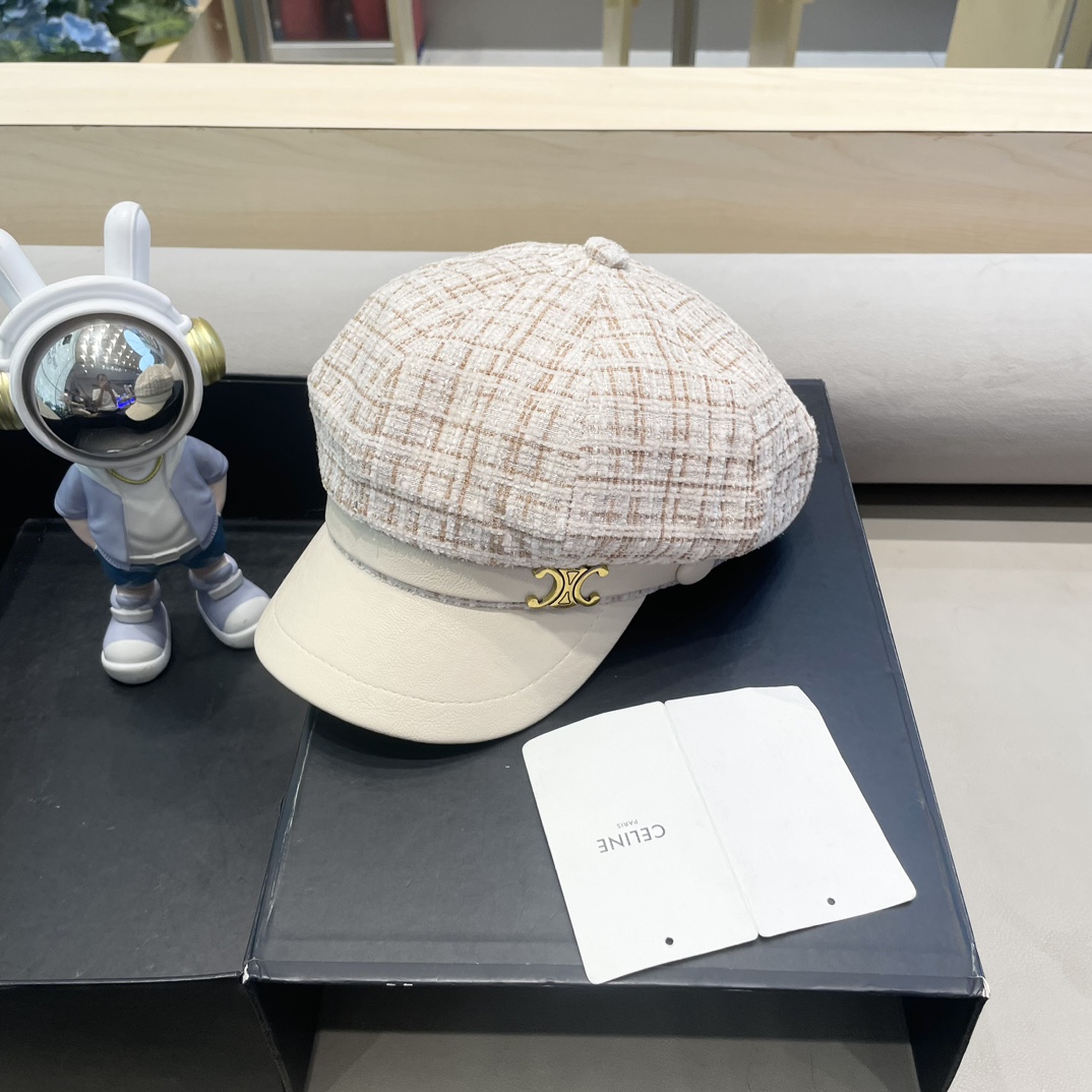 NO:215603,Celine Korean version retro plaid splicing PU leather brim fashion octagonal hat women autumn and winter travel temperament versatile newspaper baby hat fisherman hat baseball hat knit hat, hat, celine, espadrilles, hats19860909塞琳Celine韩版复古格纹拼接PU皮檐时尚八角帽子女秋冬季出游气质百搭报童帽帽子渔夫帽棒球帽针织帽,帽子,celine,espadrilles,hats,hat