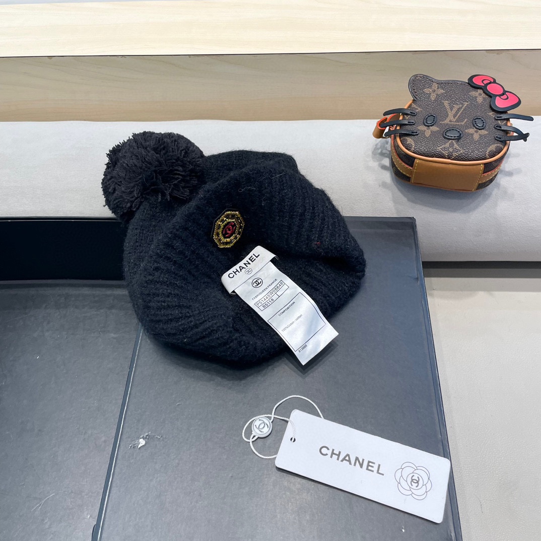 Chanel外贸秋冬男女美潮街头嘻哈说唱滑板时尚百搭织帽针织帽冷帽