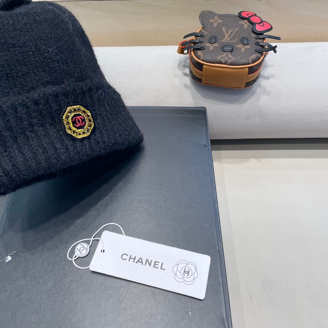 Chanel外贸秋冬男女美潮街头嘻哈说唱滑板时尚百搭织帽针织帽冷帽