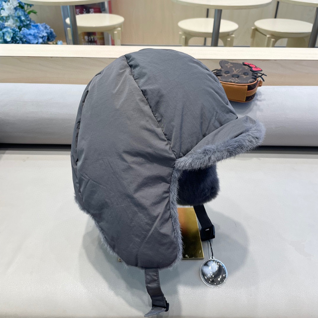 moncler东北雷锋帽秋冬季户外骑电动车防寒保暖护耳帽大头围羽绒棉帽子潮