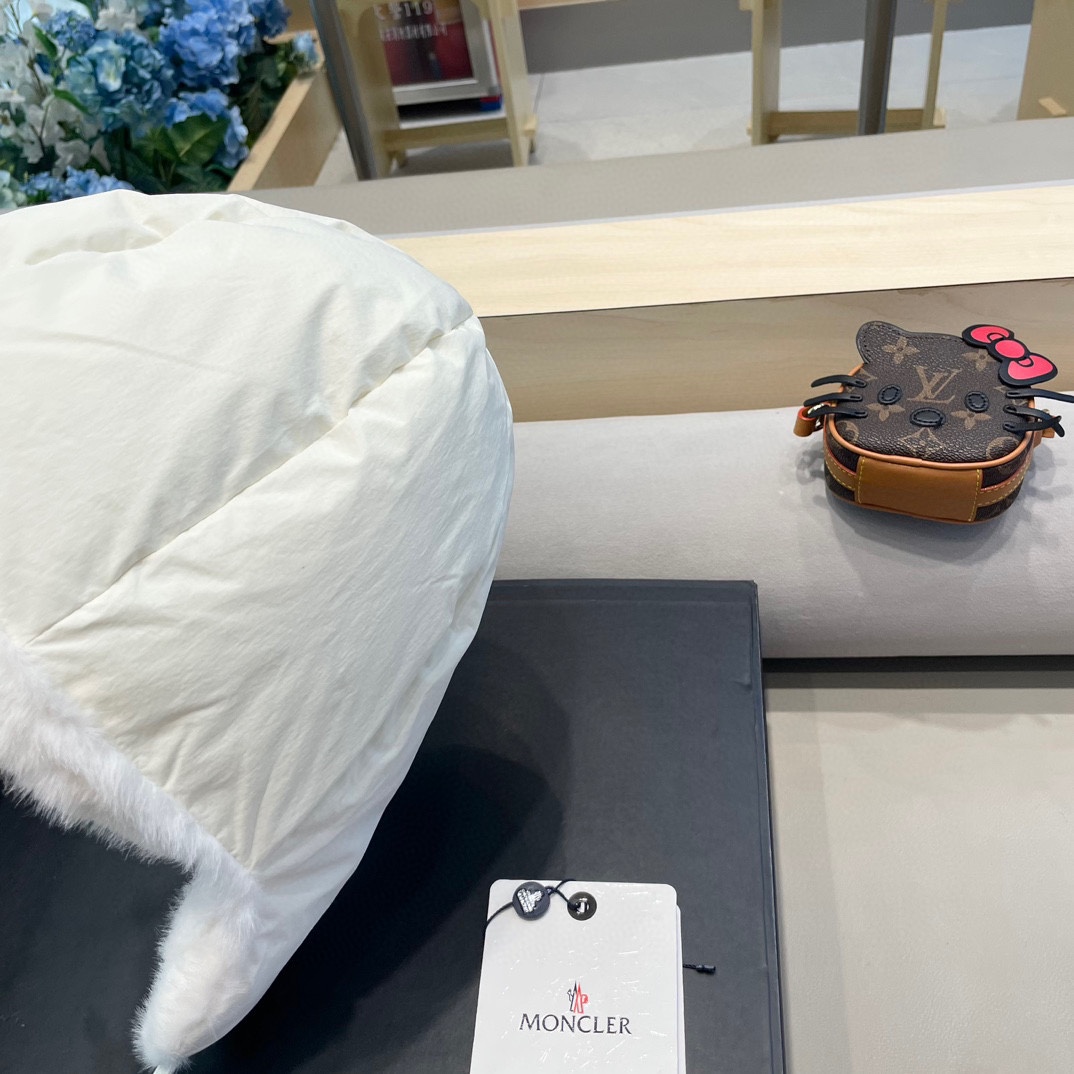 moncler东北雷锋帽秋冬季户外骑电动车防寒保暖护耳帽大头围羽绒棉帽子潮