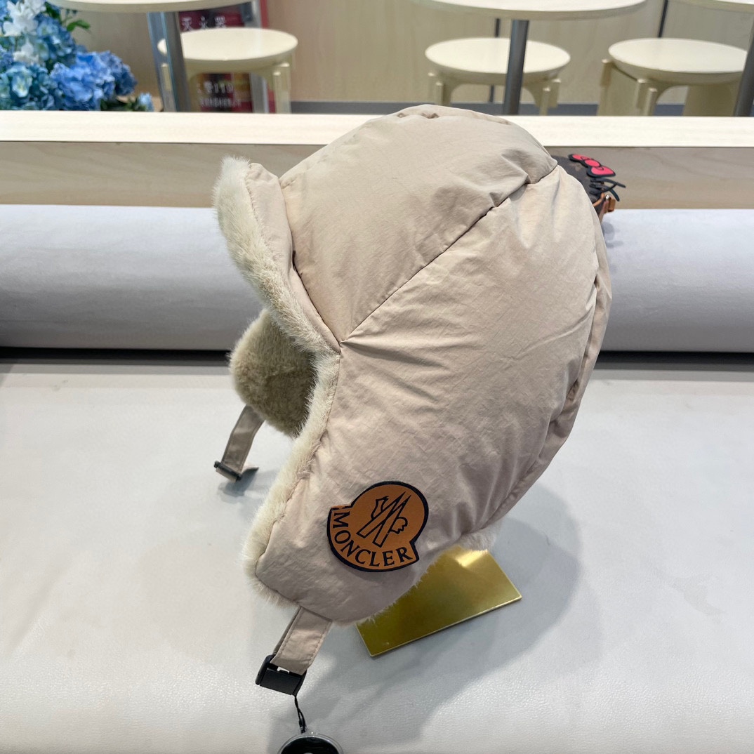 moncler东北雷锋帽秋冬季户外骑电动车防寒保暖护耳帽大头围羽绒棉帽子潮