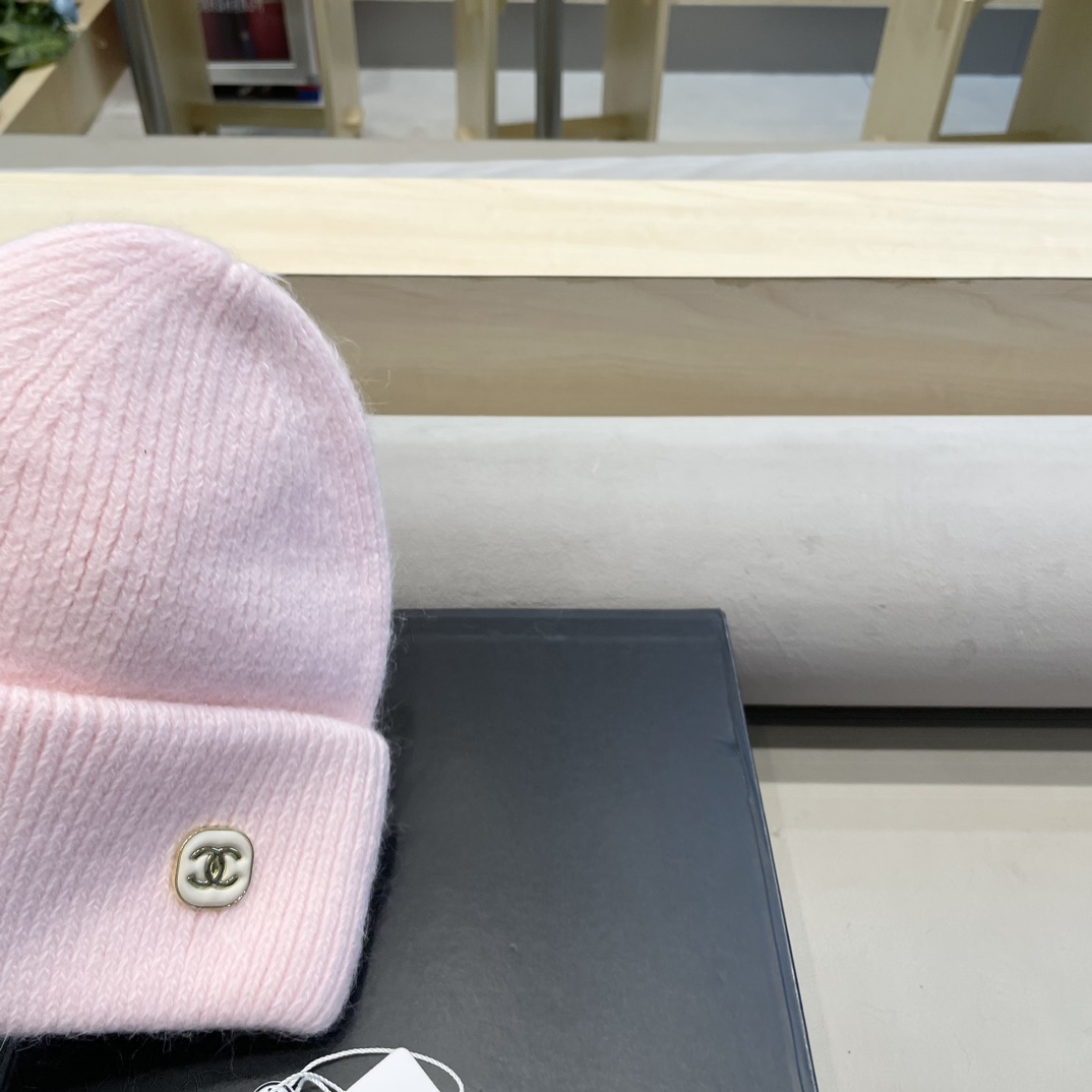 Chanel毛线帽子女秋冬季保暖加绒加厚套头护耳针织帽大头围韩版百搭冷帽