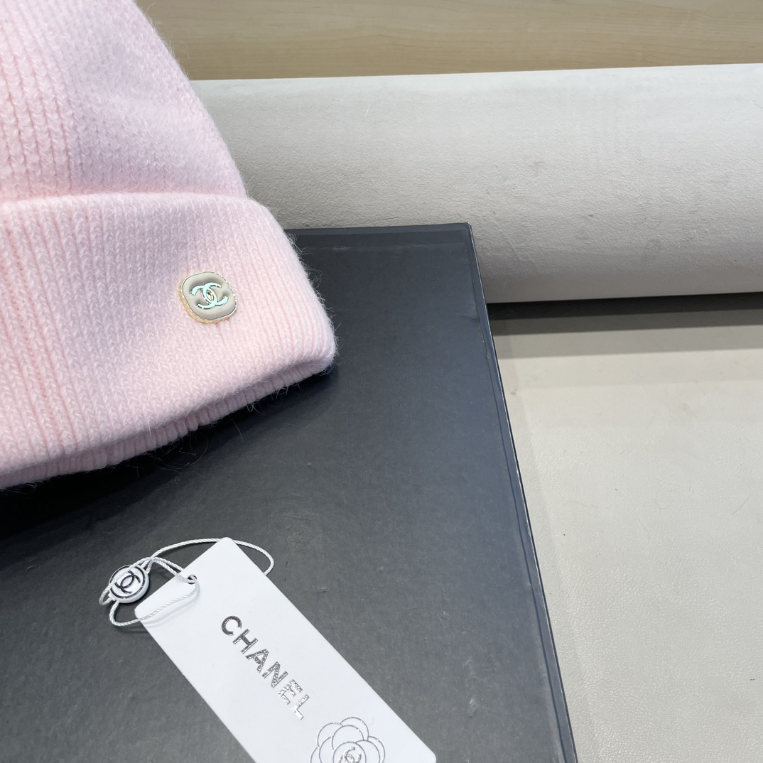Chanel毛线帽子女秋冬季保暖加绒加厚套头护耳针织帽大头围韩版百搭冷帽