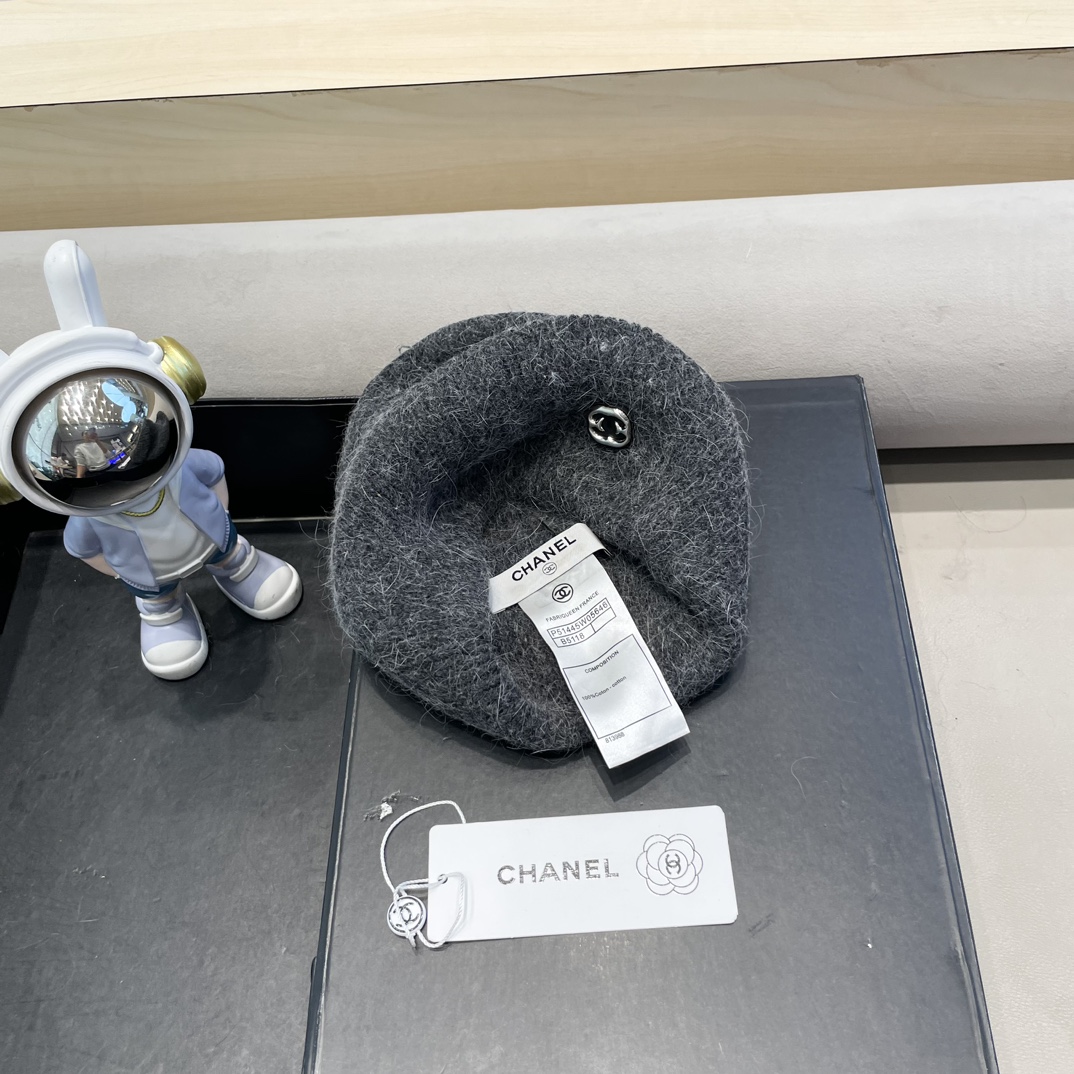 Chanel毛线帽子女秋冬季保暖加绒加厚套头护耳针织帽大头围韩版百搭冷帽