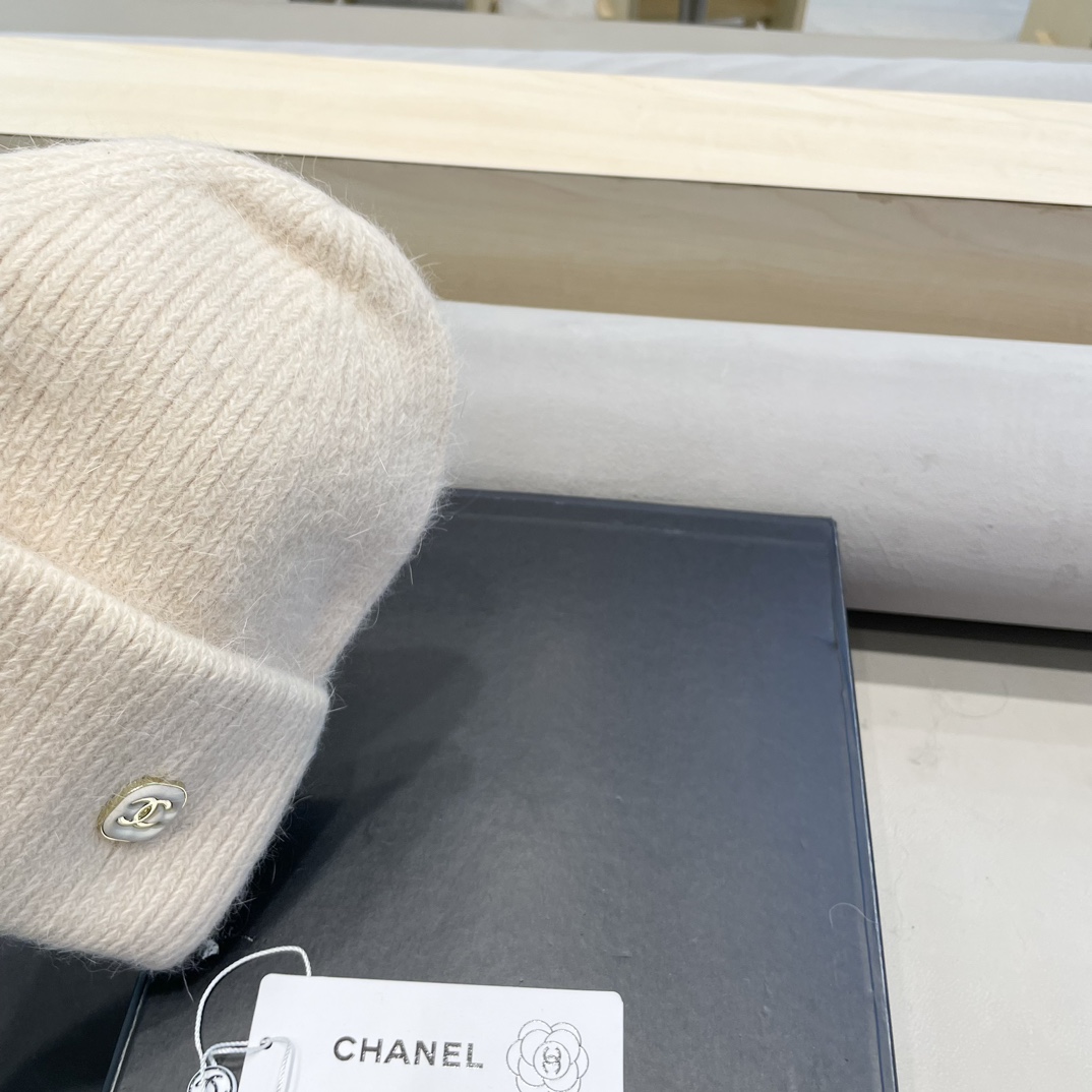 Chanel毛线帽子女秋冬季保暖加绒加厚套头护耳针织帽大头围韩版百搭冷帽
