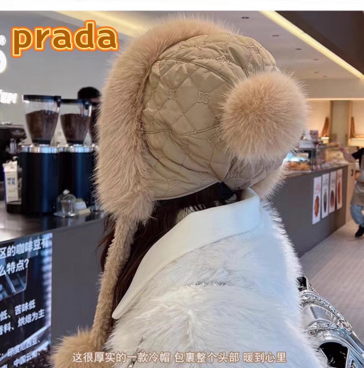 NO:215928,Prada Prada wool ball Lei Feng hat women winter furry velvet thickened warm ear protection windproof bike Northeast cold snow cotton hat hat fisherman hat baseball hat knit hat, hat, prada, prada, espadrilles, hats19860909普拉达Prada毛球雷锋帽子女冬季毛茸绒加厚保暖护耳防风骑车东北防寒雪地棉帽帽子渔夫帽棒球帽针织帽,帽子,prada,prada,espadrilles,hats,hat