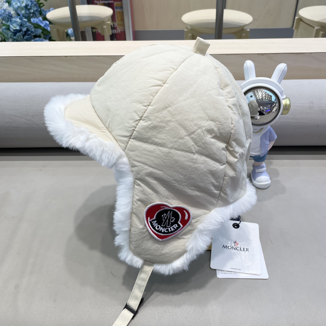 蒙口moncler2024冬季新款加厚毛绒雷锋帽女防寒大头围东北棉帽保暖骑车护耳帽