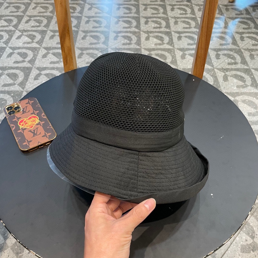 PRADA普拉达 新款韩版针织布沿蝴蝶结渔夫帽2024遮阳防晒盆帽女时尚休闲帽子潮