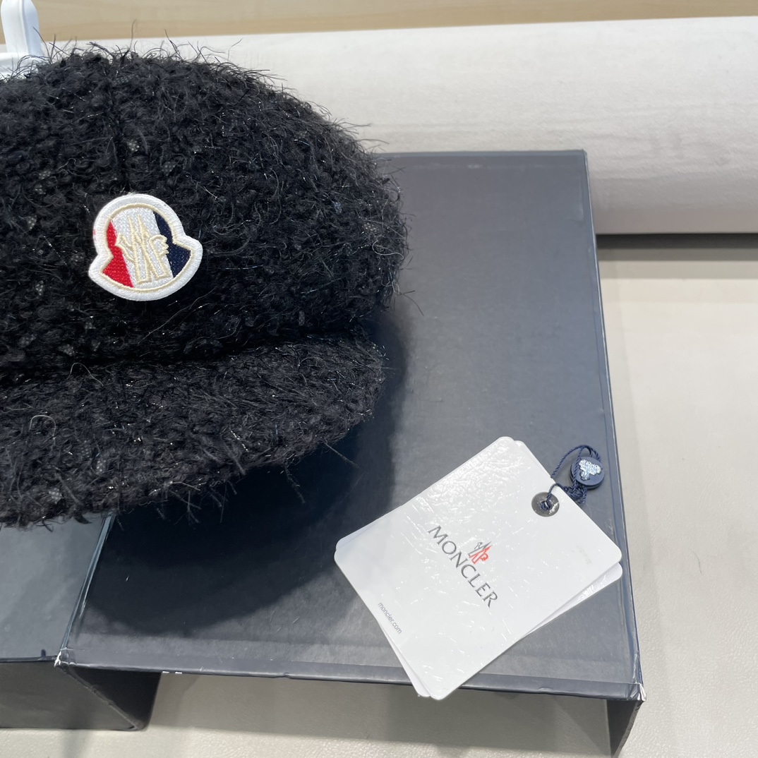 moncler贝雷帽女秋冬2024新款韩系气质羊毛画家蓓蕾帽显脸小八角帽