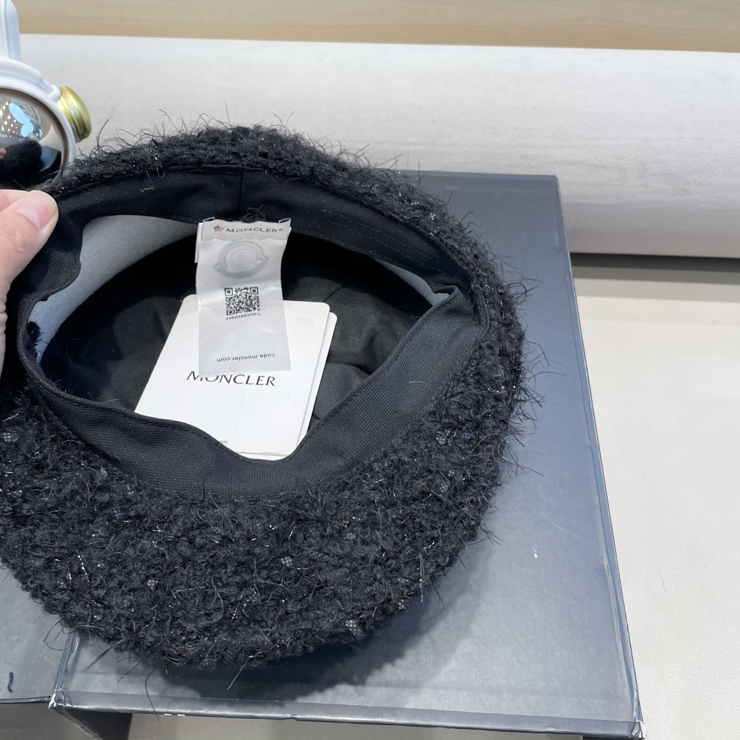 moncler贝雷帽女秋冬2024新款韩系气质羊毛画家蓓蕾帽显脸小八角帽