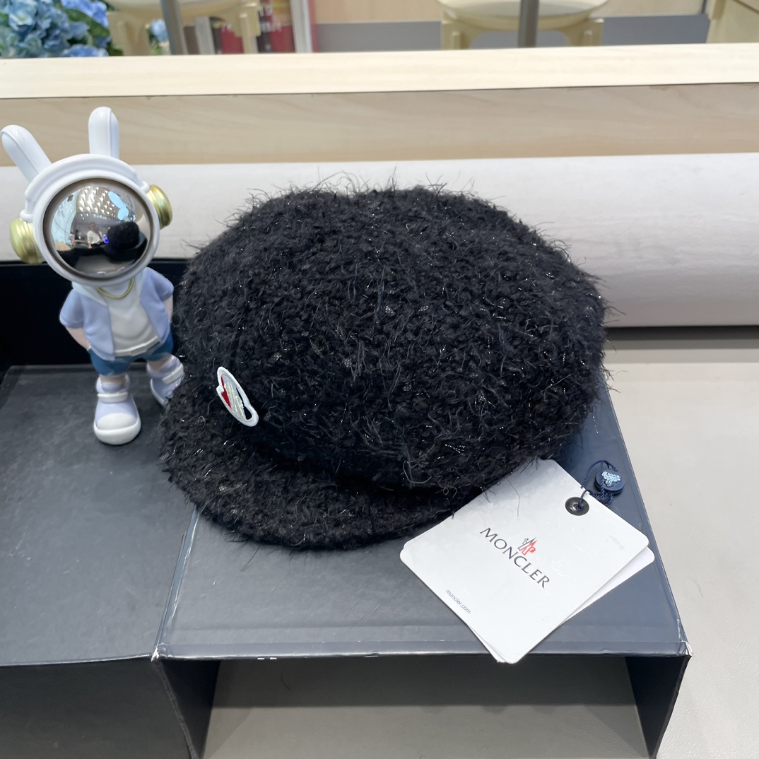 moncler贝雷帽女秋冬2024新款韩系气质羊毛画家蓓蕾帽显脸小八角帽