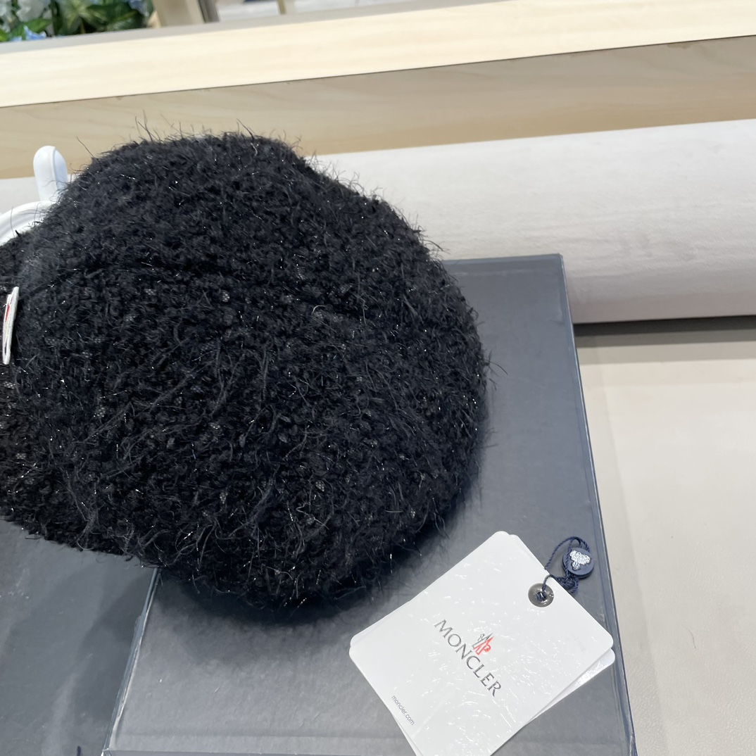 moncler贝雷帽女秋冬2024新款韩系气质羊毛画家蓓蕾帽显脸小八角帽
